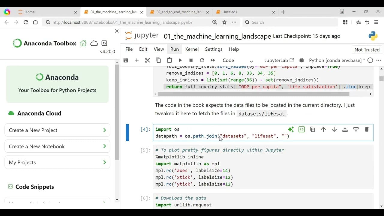 ch1 in hands-on machine learning (project code)
