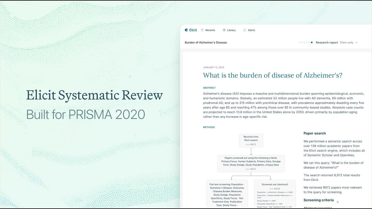 Protocol to PRISMA: A Live Systematic Review with Elicit
