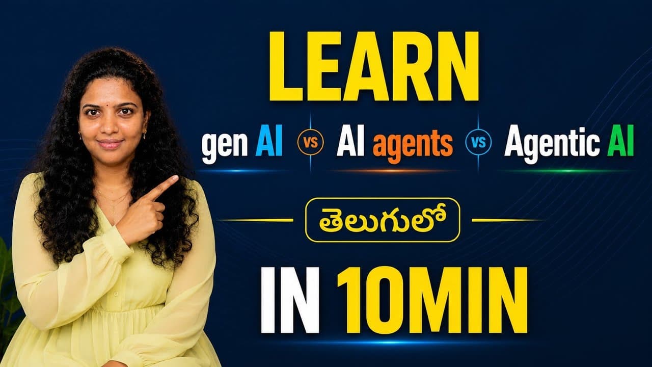 Gen AI vs AI Agents vs Agentic AI | తెలుగులో Explained | Everyone Should Know This Difference