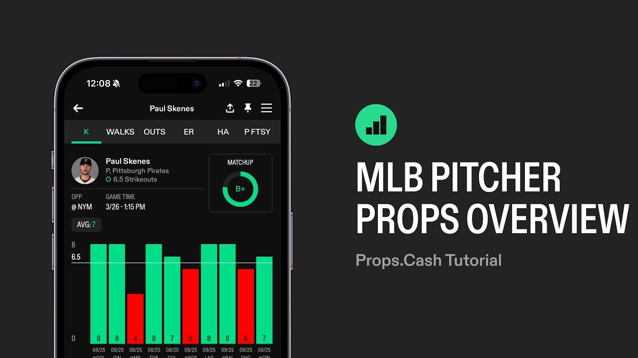 Props.Cash 2026 App Tutorial: MLB Pitcher Props Overview