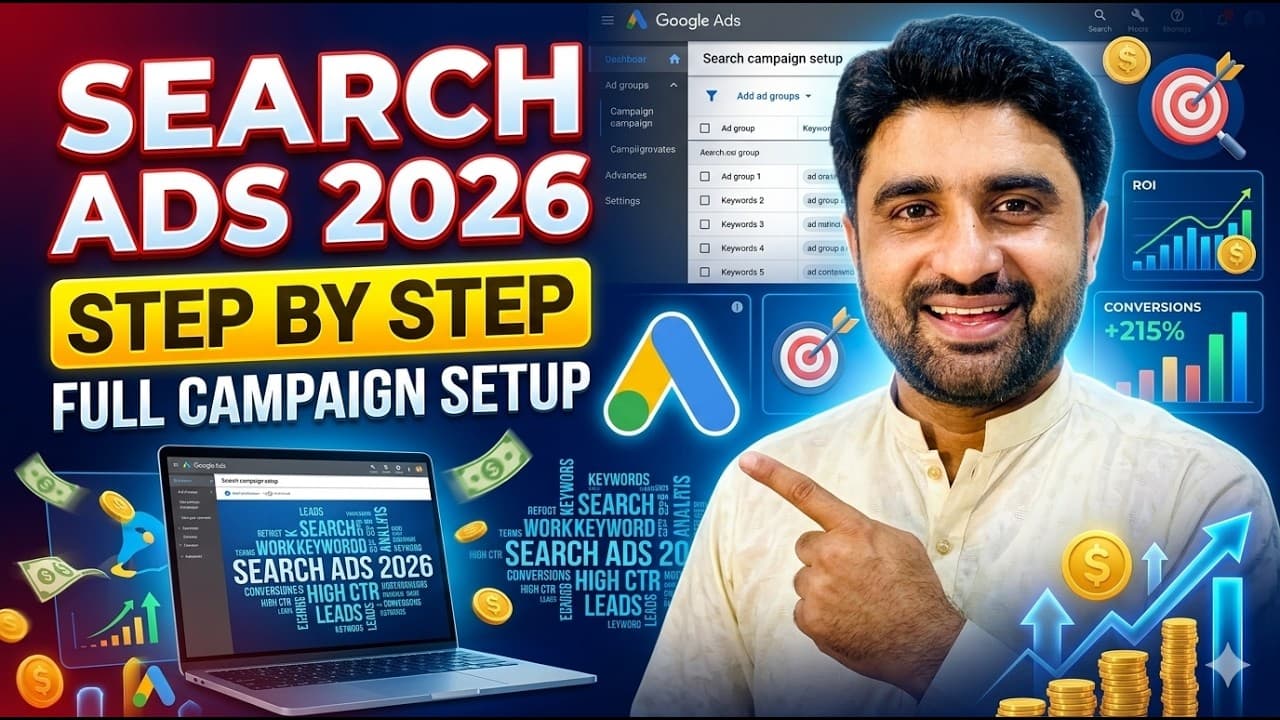 Google Search Ads Campaign Complete Tutorial 2026 | Step By Step Urdu/Hindi