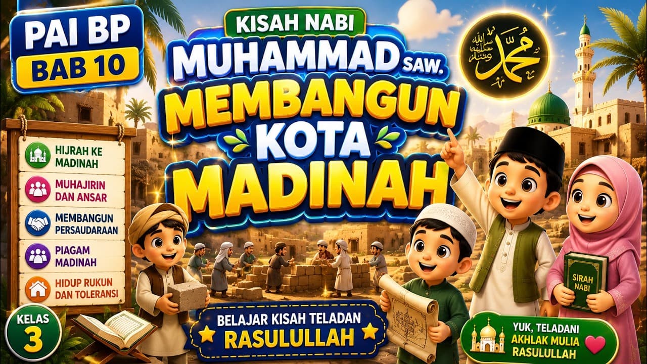 PAI BP Kelas 4 | Bab 10 : Kisah Nabi Muhammad SAW. Membangun Kota Madinah 🕌✨