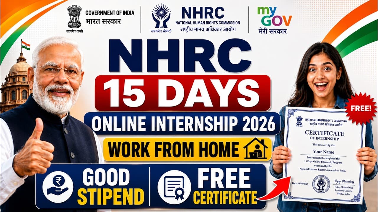 🔥For August Month - NHRC Online - Work from Home Internship | Get Certificate + Good Stipend