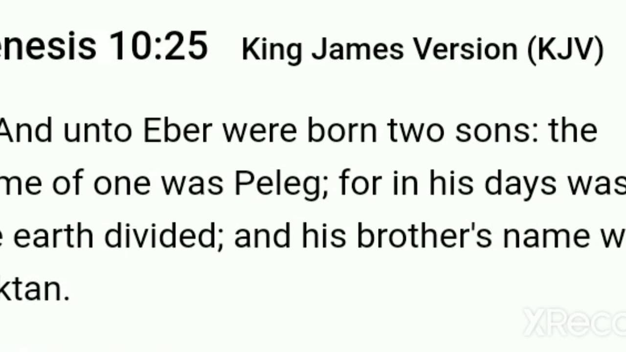 CONTINENTS SEPARATED in the DAYS of PELEG(Noah's great great grandson) Genesis 10: 25