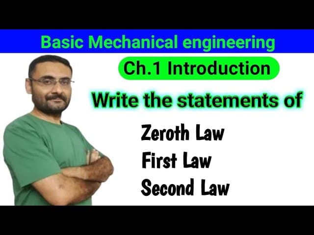 Zeroth Law | 1st Law | 2nd Law of Thermodynamics | BME | BE/Btech 1st year